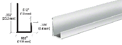 CRL Brite Anodized Aluminum 1/2" J-Channel