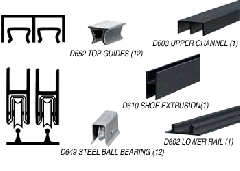 CRL Flat Black Track Assembly D603 Upper and D602 Lower Track With Steel Ball-Bearing Wheels