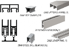 CRL Brushed Nickel Track Assembly D603 Upper and D602 Lower Track With Steel Ball-Bearing Wheels