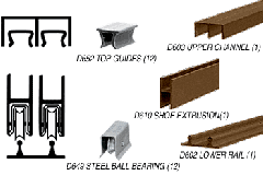 CRL Dark Bronze Track Assembly D603 Upper and D602 Lower Track With Steel Ball-Bearing Wheels