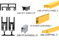 CRL Gold Anodized Track Assembly D603 Upper and D602 Lower Track with Nylon Wheels