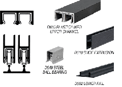 CRL Flat Black Track Assembly D609 Upper & D602 Lower Track with Steel Ball Bearing Wheels