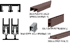 CRL Dark Bronze Track Assembly D609 Upper & D602 Lower Track with Steel Ball Bearing Wheels