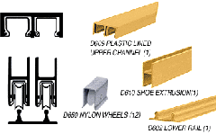 CRL Gold Anodized Track Assembly D609 Upper and D602 Lower Track with Nylon Wheels