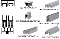 CRL Satin Anodized Deluxe Track Assembly D603 Upper and D601 Rail with Steel Ball Bearing Wheels