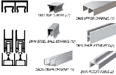 CRL Brite Anodized Deluxe Track Assembly D603 Upper and D601 Rail with Steel Ball Bearing Wheels