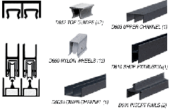 CRL Flat Black Deluxe Track Assembly D603 Upper and D601 Rail with Nylon Wheels