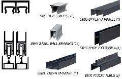 CRL Flat Black Deluxe Track Assembly D603 Upper and D601 Rail with Steel Ball Bearing Wheels