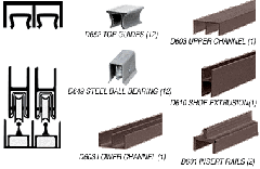 CRL Dark Bronze Deluxe Track Assembly D603 Upper and D601 Rail with Steel Ball Bearing Wheels