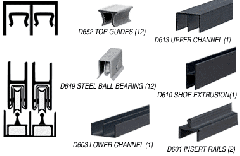 CRL Flat Black Deluxe Track Assembly D613 Upper and D601 Rail With Steel Ball Bearing Wheels