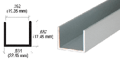 CRL Satin Anodized 3/4" U-Channel