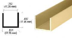 CRL Gold Anodized 3/4" Extrusions, Aluminum, Metal, 31-CH20-AL, KN102111, 3/4" U-Channel