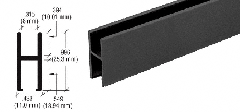 CRL Flat Black Aluminum 'H' Bar for Use on All CRL Track Assemblies