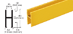 CRL Gold Anodized Aluminum 'H' Bar for Use on All CRL Track Assemblies