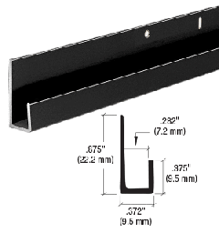 CRL Black Electro-Static Paint 1/4" Standard Aluminum J-Channel