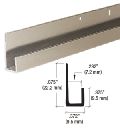 CRL Brushed Nickel 1/4" Standard Aluminum "J" Channel