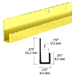 CRL Dipped Brite Gold Anodized 1/4" Standard Aluminum J-Channel