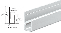 CRL Brite Anodized Deep Nose Heavy Indented Back Aluminum 1/4" J-Channel