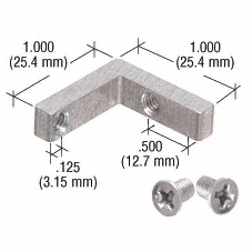 CRL Lower Frame Corner and Screws for Fixed Glass Frame