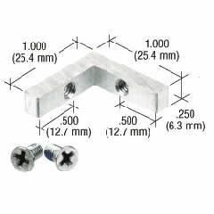 CRL Upper Frame Corner and Screws for Fixed Glass Frame