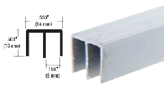 CRL Gray Upper Plastic Track for 1/8" Sliding Panels