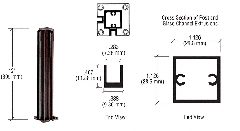 CRL Duranodic Bronze 12" Corner Design Series Partition Post