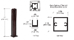 CRL Duranodic Bronze 24" Corner Design Series Partition Post