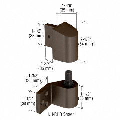 CRL Dark Bronze 3/4" Offset Left Hand Intermediate Pivot Sets