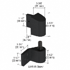 CRL Black 3/4" Offset Left Hand Intermediate Pivot Sets