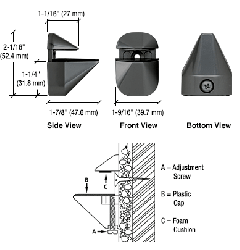 CRL Black Adjustable Shelf Clamp