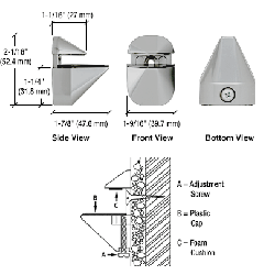 CRL Gray Adjustable Shelf Clamp