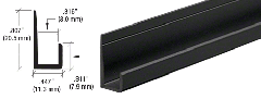 CRL Black Canadian Style 1/4" Standard Bottom "J" Channel