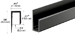 CRL Black Canadian Style 1/4" Deep Nose "J" Channel