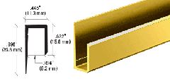 CRL Dipped Brite Gold Anodized Canadian Style 1/4" Deep Nose "J" Channel