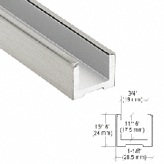 CRL-Blumcraft® Brushed Stainless Wet Glaze U-Channel for 1/2" (12 mm) Glass 120"