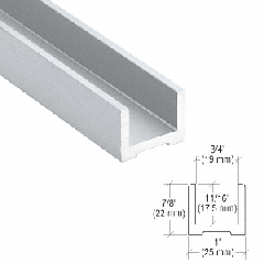 CRL-Blumcraft® Satin Anodized Wet Glaze U-Channel for 1/2" (12 mm) Glass 240"