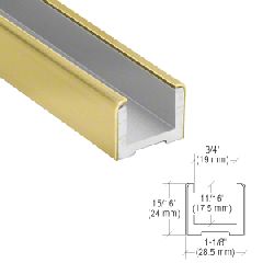 CRL-Blumcraft® Satin Brass Wet Glaze U-Channel for 1/2" (12 mm) Glass 120"