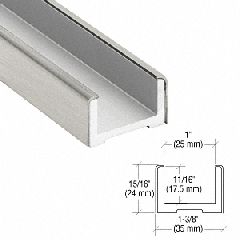 CRL-Blumcraft® Brushed Stainless Wet Glaze U-Channel for 3/4" (19 mm) Glass 120"