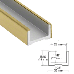 CRL-Blumcraft® Satin Brass Wet Glaze U-Channel for 3/4" (19 mm) Glass 120"