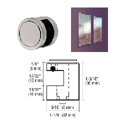 CRL Brushed Stainless Edge Grip for 1/2" Material