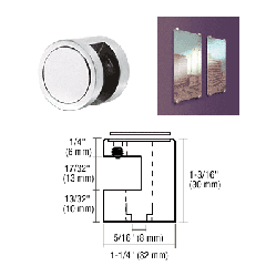 CRL Satin Chrome Edge Grip for 1/2" Material