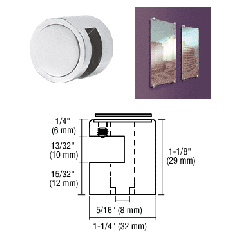 CRL Satin Chrome Edge Grip for 3/8" Material