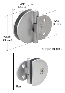 CRL Satin Chrome Half Round Light Duty Frameless Shower Door Hinge