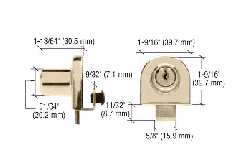 CRL Brass Single Glass Door Lock - Randomly Keyed