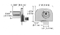 CRL Chrome Double Glass Door Lock - Randomly Keyed