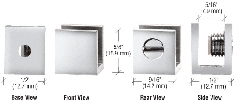 CRL Chrome Set Screw Clamp for 3/16" to 1/4" Glass - 10/Pk