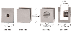 CRL Brushed Nickel Set Screw Clamp for 3/16" to 1/4" Glass - 10/Pk