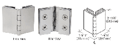 CRL Brushed Nickel Double Glass-to-Glass 90 Degree Return Hinge