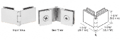 CRL Chrome Glass-to-Glass 90 Degree Return Hinge