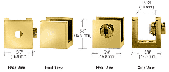 CRL Brass Small Set Screw Clamp for 1/4" to 5/16" Glass - 10/Pk